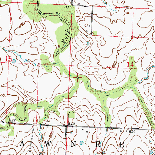 Topographic Map of Fishing Branch, MO