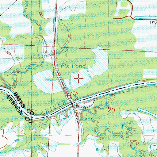 Topographic Map of Fix Pond, MO