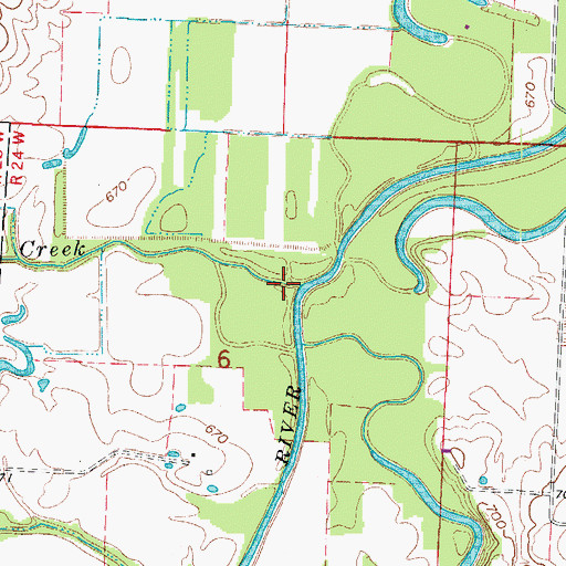 Topographic Map of Flagstaff Creek, MO