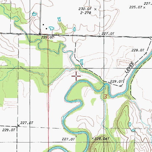 Topographic Map of Flat Creek, MO