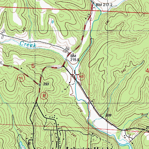 Topographic Map of Flat Rock Creek, MO