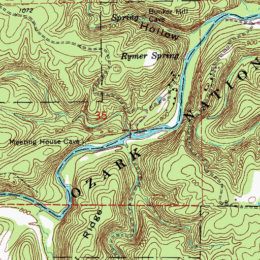 Topographic Map of Flat Rock Hollow, MO