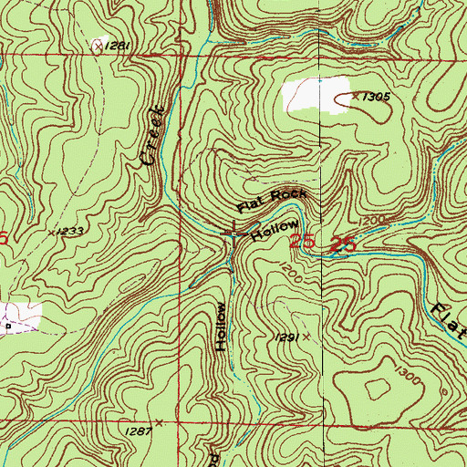 Topographic Map of Flat Rock Hollow, MO