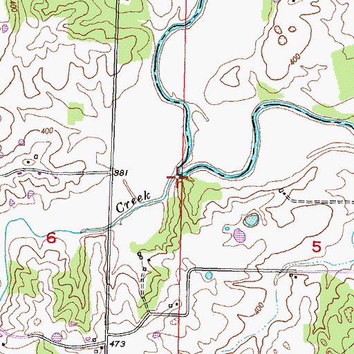 Topographic Map of Flatrock Creek, MO