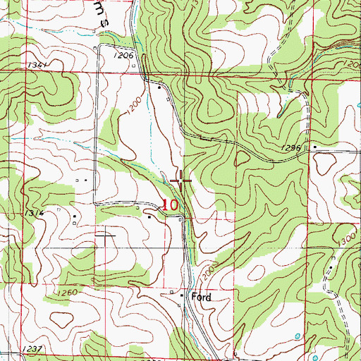 Topographic Map of Flatrock School (historical), MO