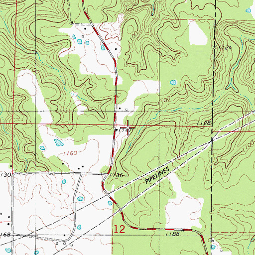 Topographic Map of Flatwoods School, MO