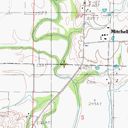 Topographic Map of Fleenor Branch, MO