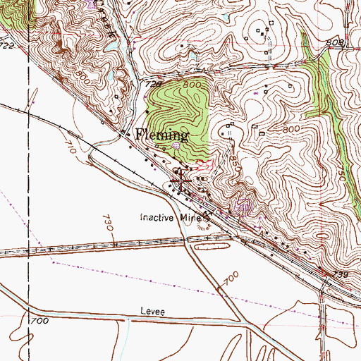 Topographic Map of Fleming, MO