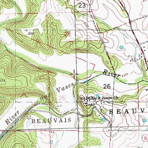 Topographic Map of Flint Bottom Creek, MO