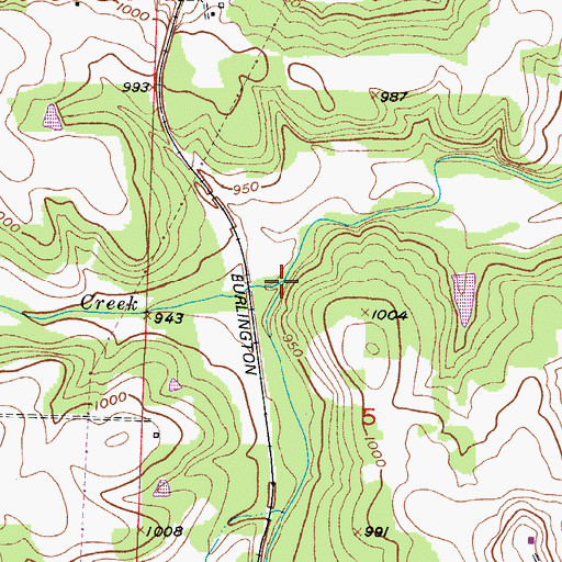 Topographic Map of Flint Creek, MO