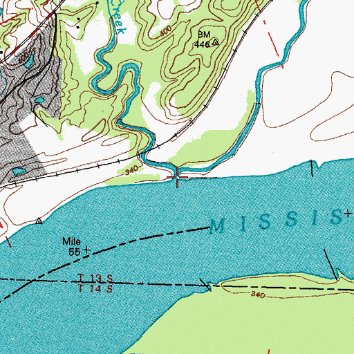 Topographic Map of Flora Creek, MO