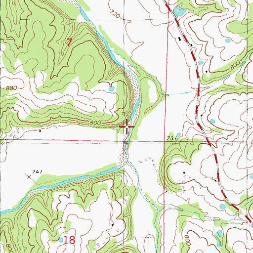 Topographic Map of Fly Creek, MO