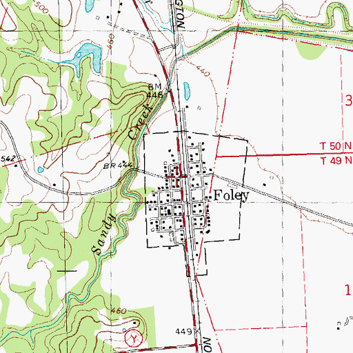 Topographic Map of Foley, MO