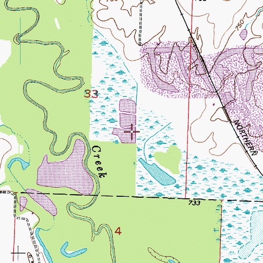Topographic Map of Ford Branch, MO