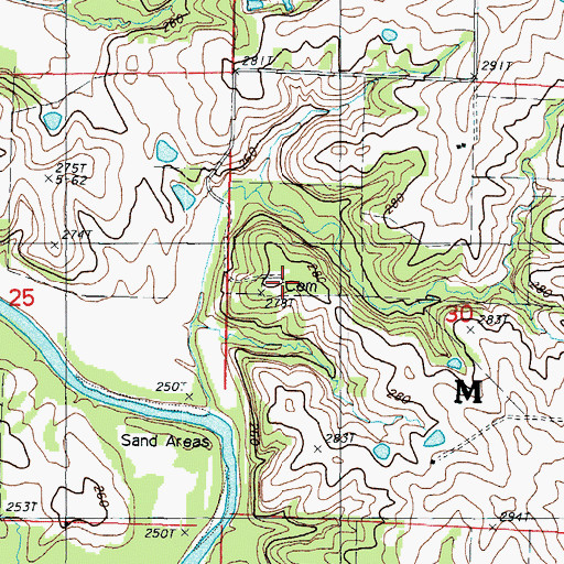 Topographic Map of Fore Cemetery, MO