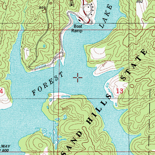 Topographic Map of Forest Lake, MO