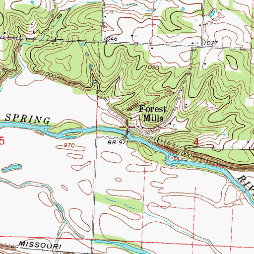 Topographic Map of Forest Mills, MO