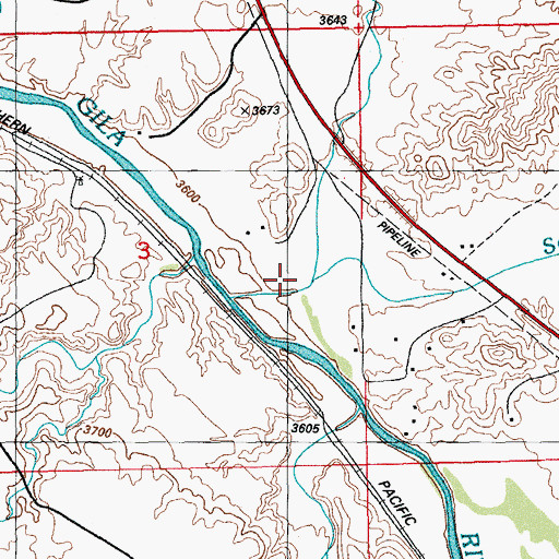 Topographic Map of Little Sand Wash, AZ