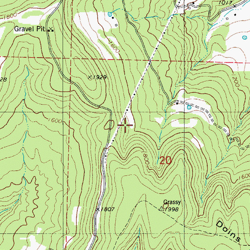 Topographic Map of Grassay Gap School, AR