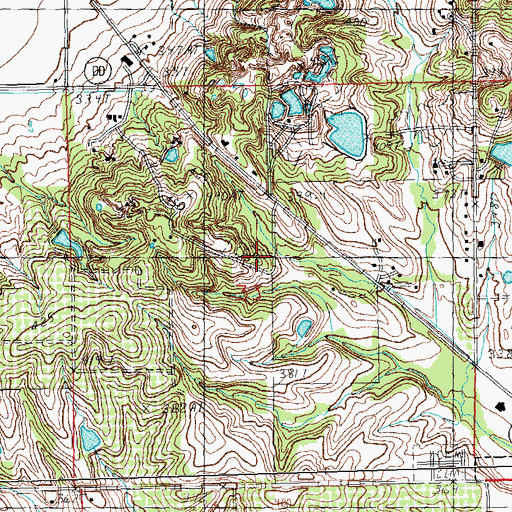 Topographic Map of Four Mile Cemetery, MO