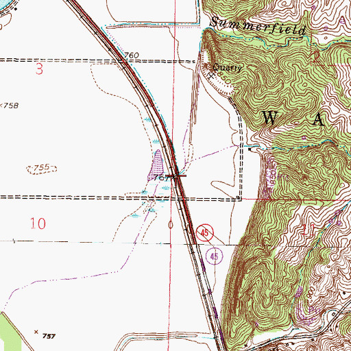 Topographic Map of Fouts Branch, MO