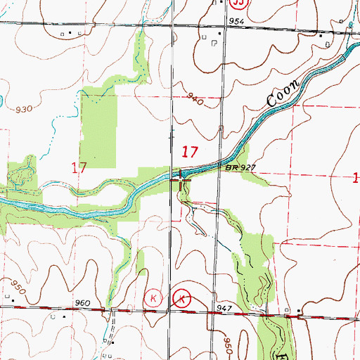 Topographic Map of Fox Branch, MO