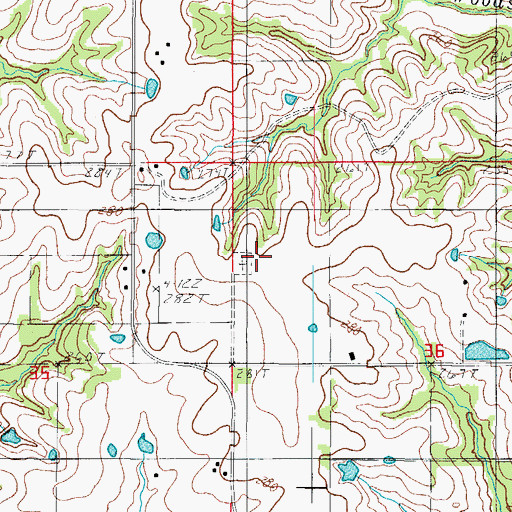 Topographic Map of Fox Cemetery, MO