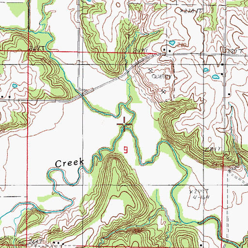 Topographic Map of Fox Creek, MO