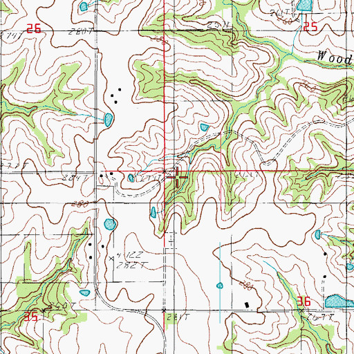 Topographic Map of Fox School (historical), MO
