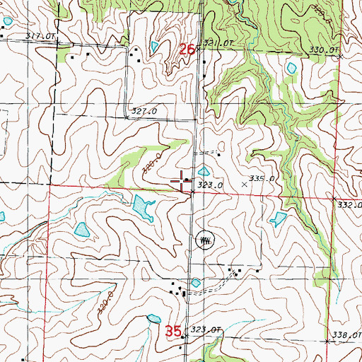 Topographic Map of Fox School, MO