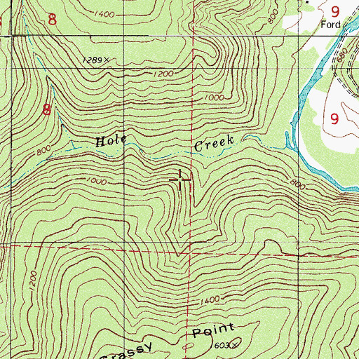 Topographic Map of Grassy Point Trail, AR