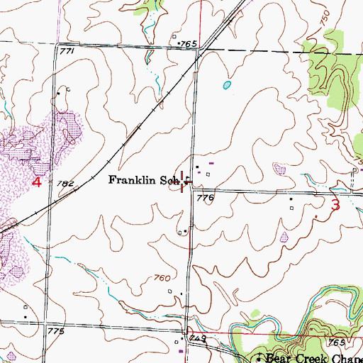 Topographic Map of Franklin School (historical), MO
