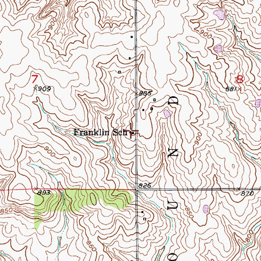 Topographic Map of Franklin School, MO