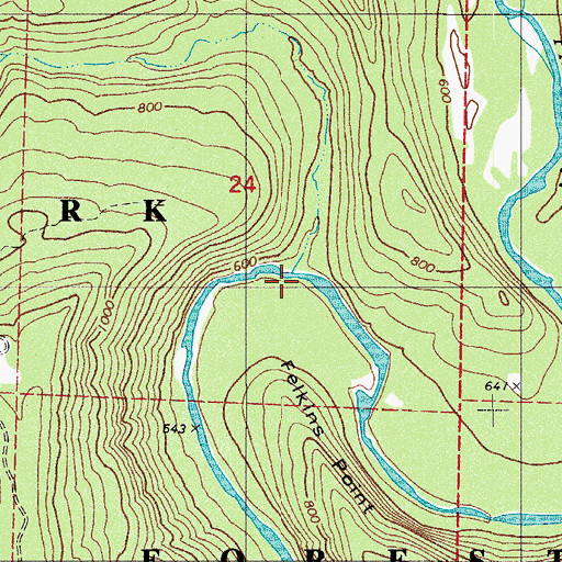 Topographic Map of Graves Creek, AR