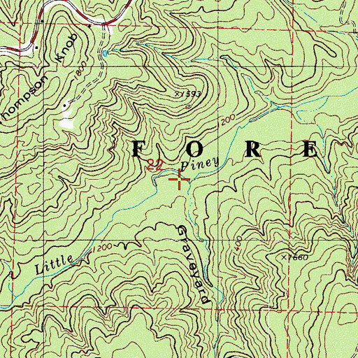 Topographic Map of Graveyard Hollow, AR