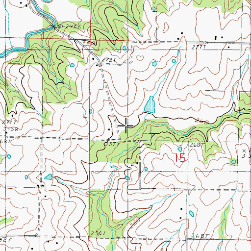 Topographic Map of Freeport School (historical), MO