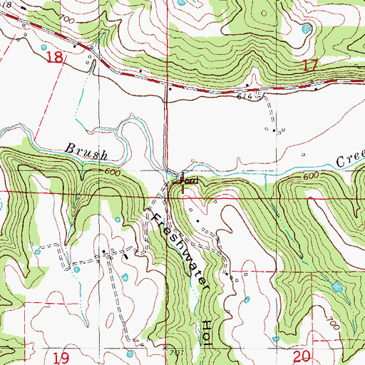 Topographic Map of Fresh Water Hollow, MO