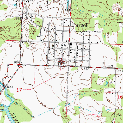 Topographic Map of Friends Cemetery, MO