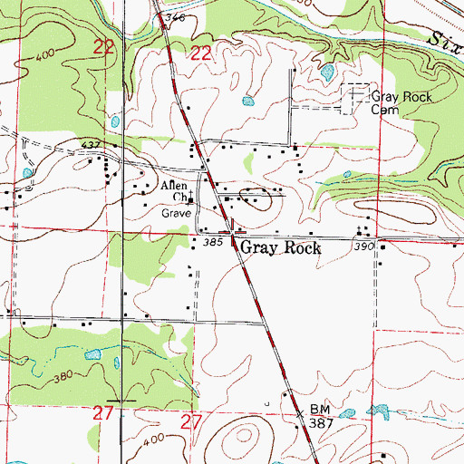 Topographic Map of Gray Rock, AR