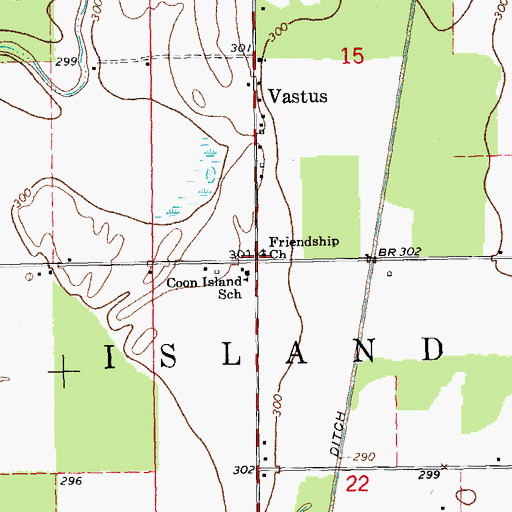Topographic Map of Friendship Church, MO