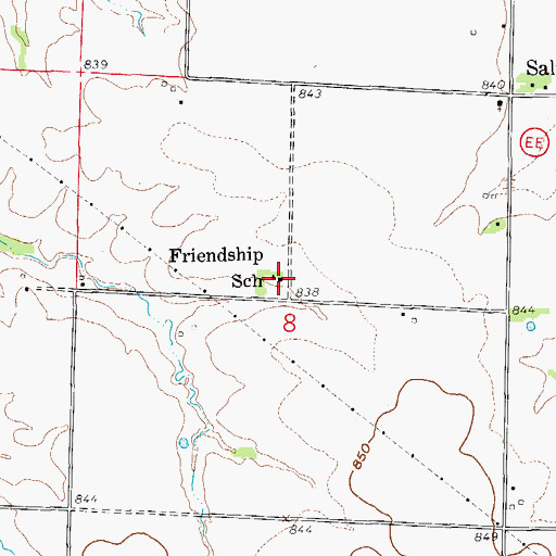 Topographic Map of Friendship School (historical), MO