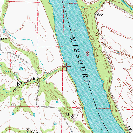 Topographic Map of Fritz Branch, MO