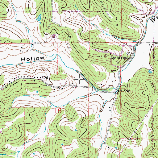 Topographic Map of Frog Hollow, MO