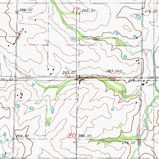 Topographic Map of Frog Pond School, MO