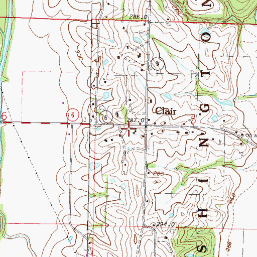 Topographic Map of Frogge School, MO