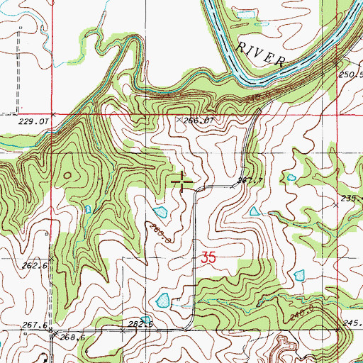 Topographic Map of Frogneck School (historical), MO