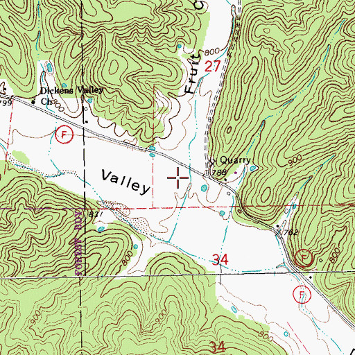 Topographic Map of Fruit City Hollow, MO