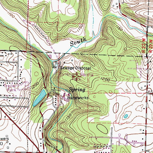 Topographic Map of Fulbright Spring Park, MO