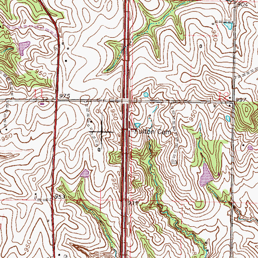 Topographic Map of Fulton Cemetery, MO