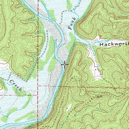 Topographic Map of Funk Branch, MO